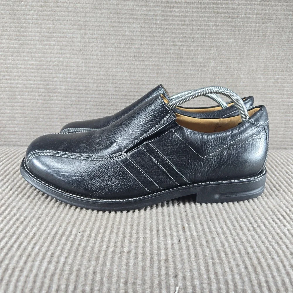 Sandro Moscoloni Mens 11.5 Black Leather Comfort‎ Gel Slip On Loafers 6112